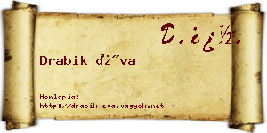 Drabik Éva névjegykártya